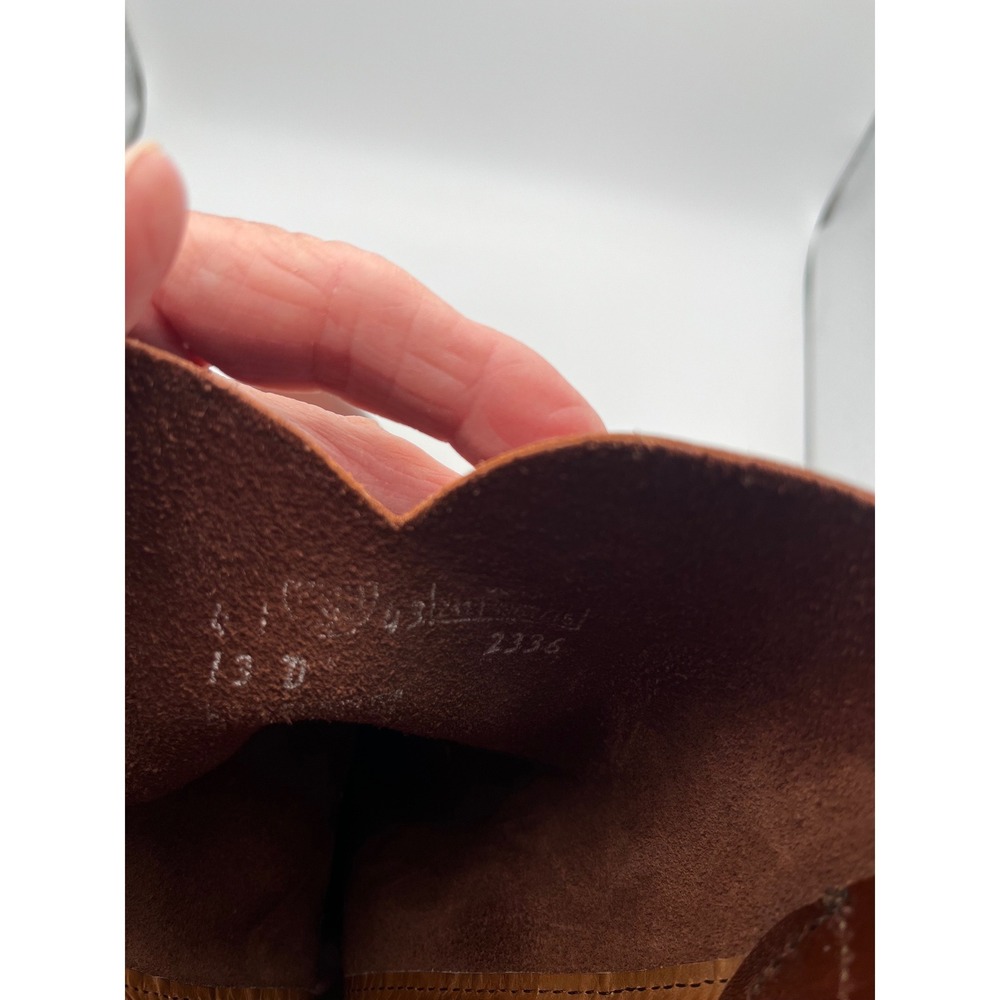 Mens Brown Leather Wellington Work Boots Mid Calf Pull On size 13 - Picture 13 of 15